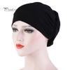 Women Small Solid Color Soft Knotted Night Sleep Beanie Bonnet Chemo Hat Cover