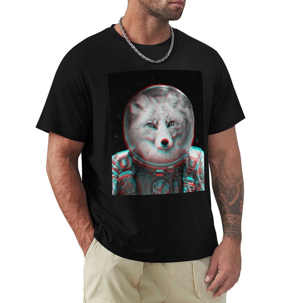 Astronaut red fox T-Shirt Plus Size All Match Tee Shirt