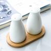 2-Piece Ceramic Cruet Set Nordic Simple Pure White Salt Pepper Shaker Seasoning Box Household Kitchen Supplies Salt Shaker