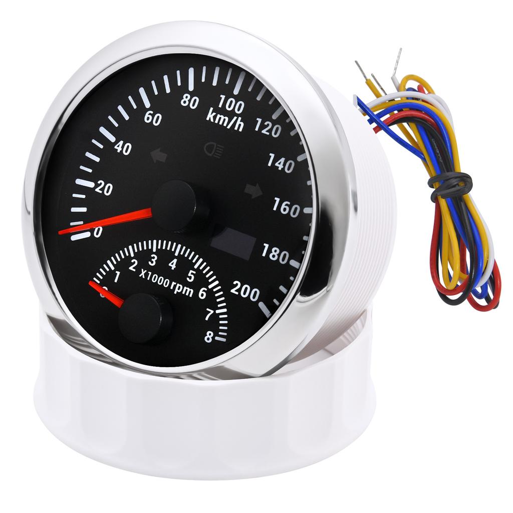 HD 200KM/H 120KM/H Universal 2 in 1 85mm Digital Car GPS Speedometer With Tachometer 0-8000RPM Tacho Sensor for Marine Boat Car Speedometers 1