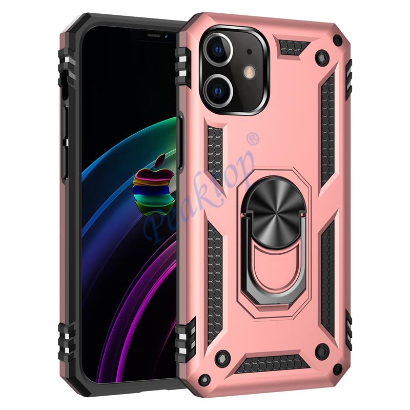 Finger Ring Stand Phone Cover Case for Iphone 13 12 Mini Pro Max 11 Xr XS X 6S 6 7 8 Plus Anti-fingerprint Hard Strong Armor Bag