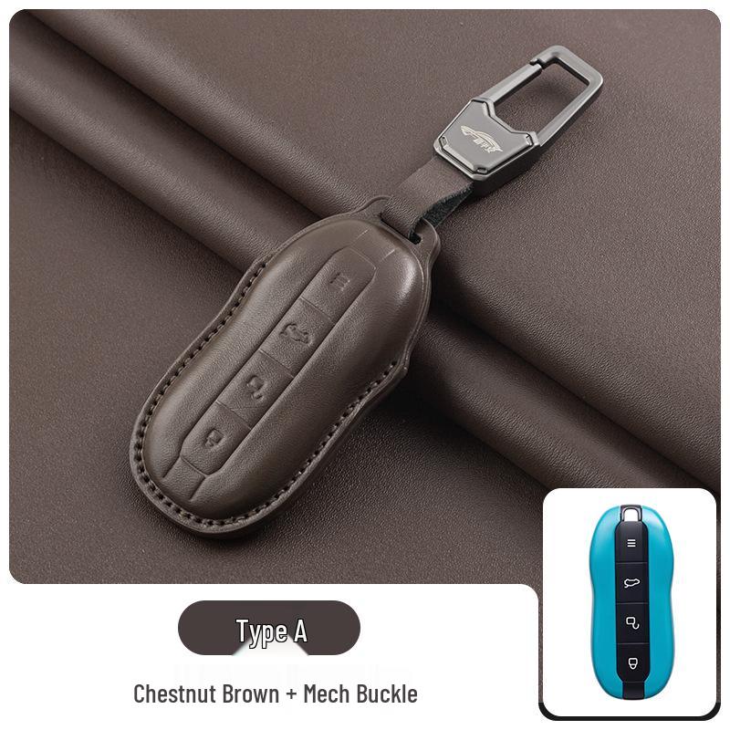Luxury Full-Coverage Genuine Leather Protective Case for Xiaomi SU7 Key Fob & Car Key Holder