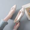 Fashion Shoes for Women Slip-on Pearl Low Heel Elegant Pointed Toe Woman Flats Stylish Lastest Genuine Mark Offer Korean Style Promotion