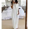 Robe Longue en Soie de Lait avec Motif Assemblé pour un Style Décontracté d'Été