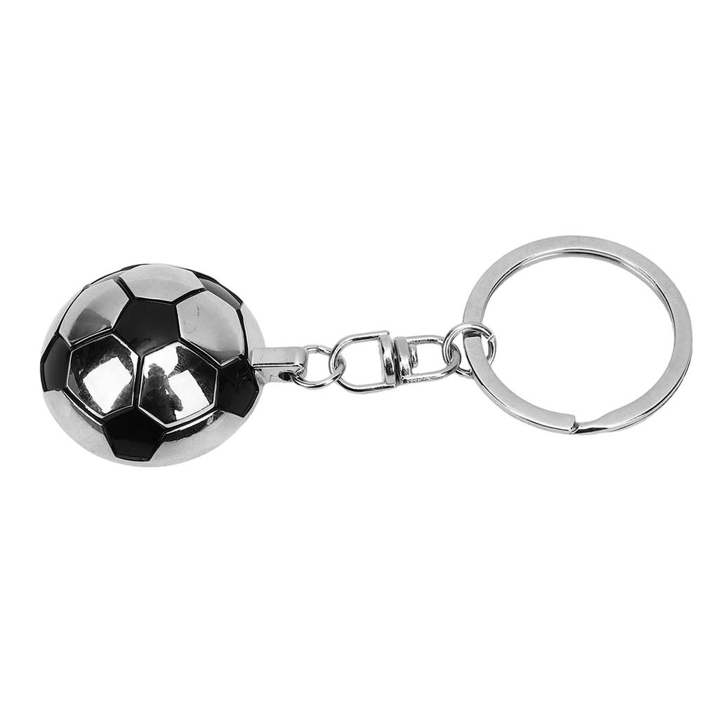 Half Soccer Keychain Stainless Steel Sports Ball Key Chain Backpack Accessory for Boys Girls Fans