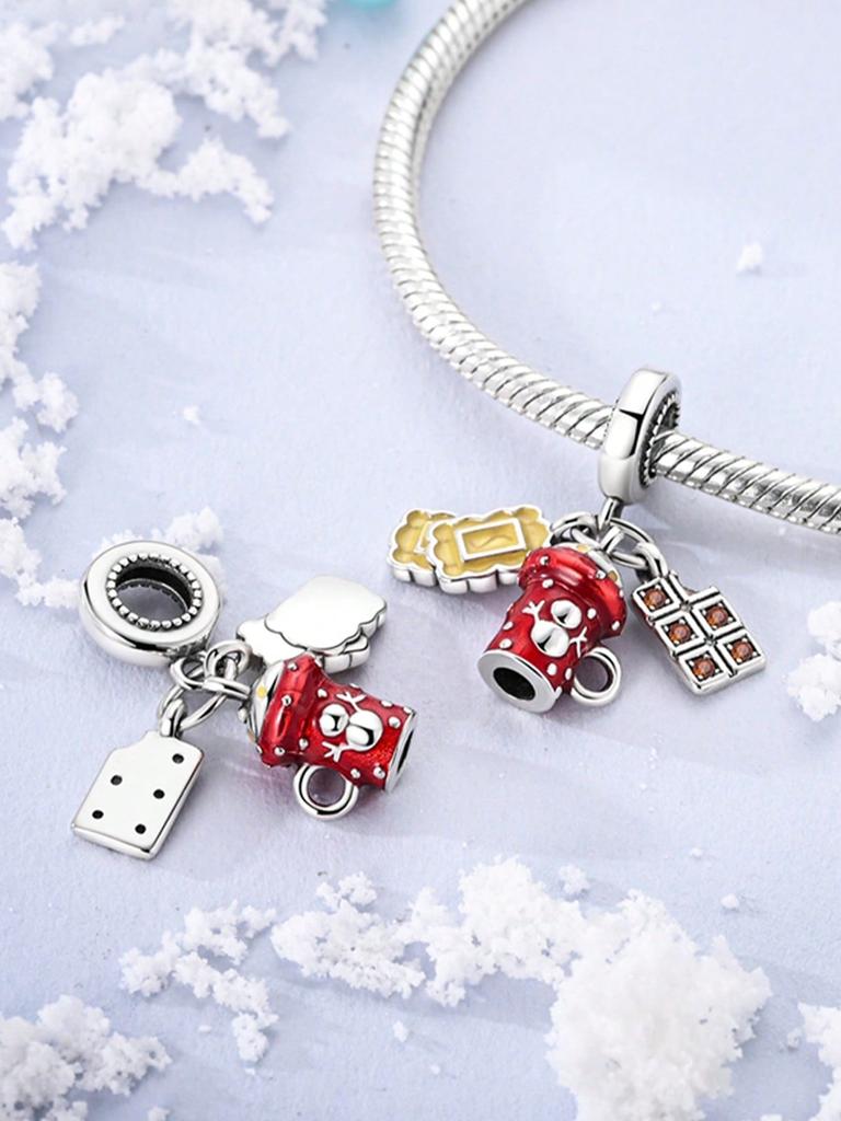 Charms Plata Pumpkin Beer Bottle Ice Cream Cup Beads Copper Plated Fit Charms Original Bracelet For Jewelry Making Diy Charm