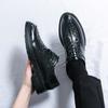 New Spring Fashion Crocodile Pattern Men's Leather Shoes Brand Comfortable Lace Up Business Dress Groom Wedding Wedding Shoes