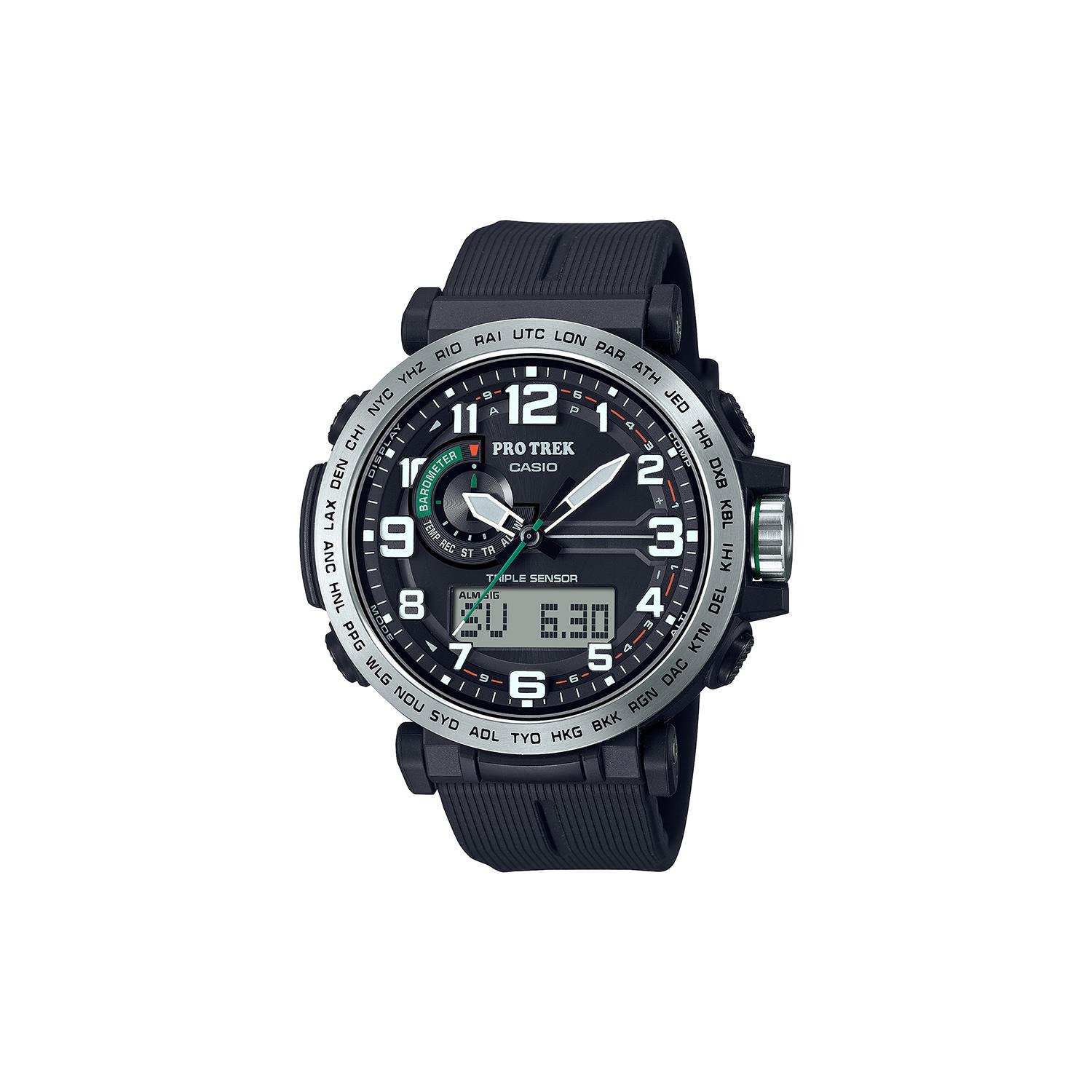 Мужские часы CASIO PRO TREK Черные PRG-601 [Silver]PRG-601-1PR