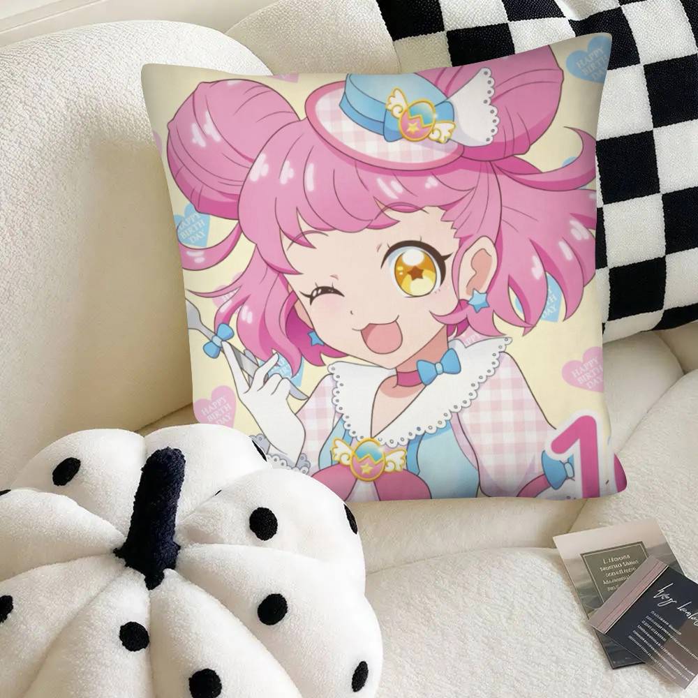 Idol Anime Kiratto Pri Chan Pillow Case Fashion Square Pillowcase Bedroom Sofa Room Ins Decoration Leisure