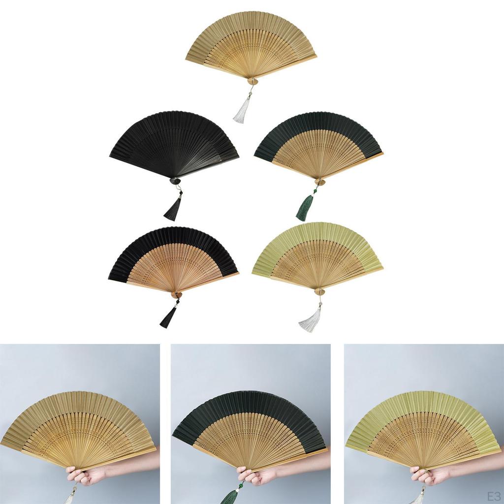 Chinese Folding Fan Chinoiserie Handheld Versatile Lightweight Decorative Folded Bamboo Hand