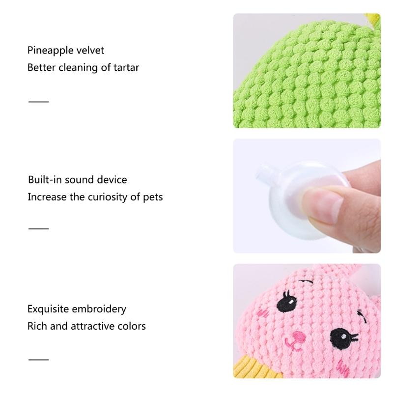 Lovely Rabbit Toy Squeak Stuffed Animal Rabbit Sound Maker for Fun Indoor Dogs Chewing Training Toy Animal Theme
