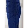 Navy Blue Premium Shiny Surface And Soft Textured Draped Maxi Knitted Skirt Twoaw24et00090