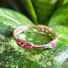 Natural Rubellite Garnet Gemstone  925 Sterling Silver Ring 7.5 US, Gift Ring