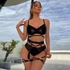 "European and American Multi-piece Bra Set: Mesh Splicing with Leg Ring, Sexy Underwear"