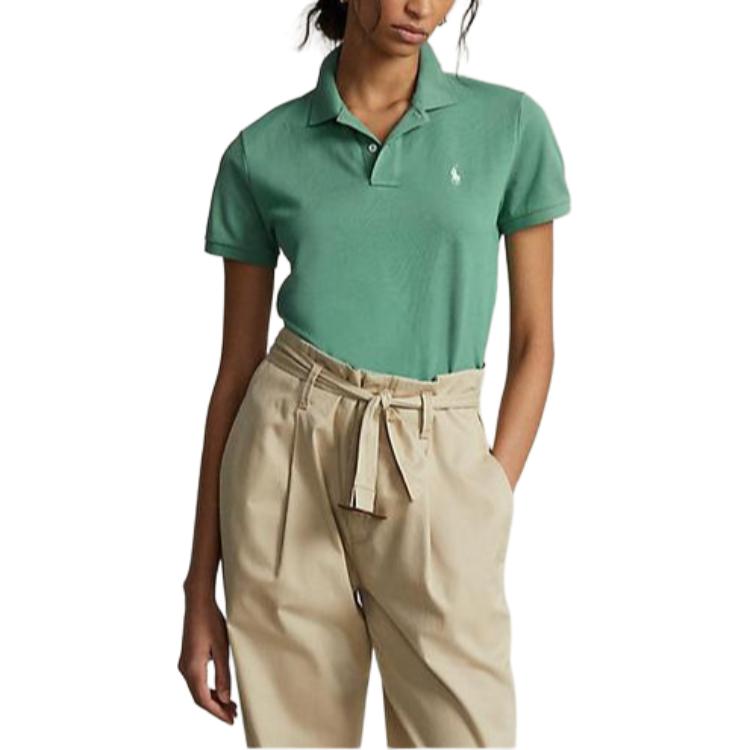 Camisa Polo Ralph Lauren Bordada con Logo para Mujer Tops Verde WMPOKNINCU20500-300