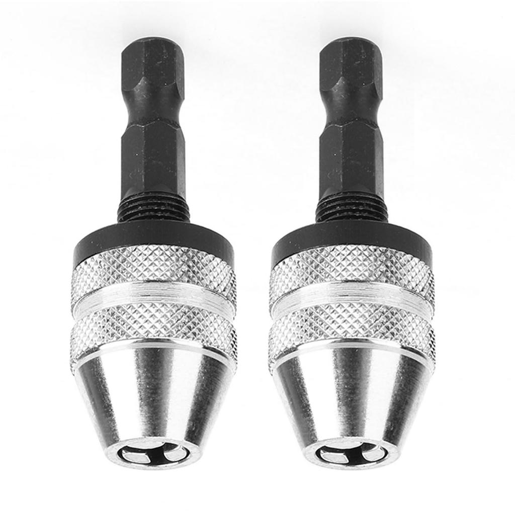 2 Pcs Drill Chuck 1 4 Inch 0.3 3.6mm Keyless Drill Bit Chuck Hex Shank Adapter Converter