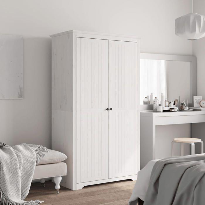 VidaXL Wardrobe, Clothes Cabinet, Clothes Closet, Storage Furniture, Bedroom Organizer, White Wood 355059