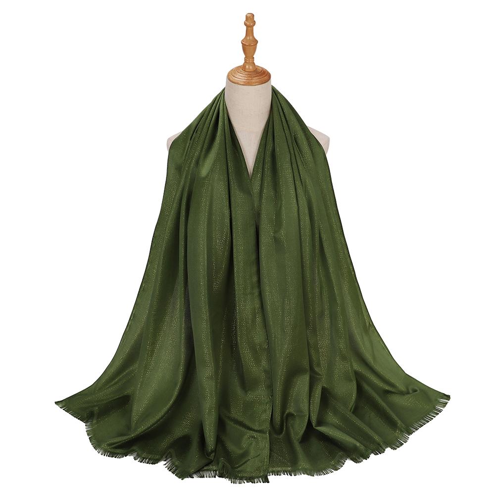 Women Plain Glitter Hijabs Scarf Gold Shimmer Muslim Long Wraps Shawls Hijab Scarves