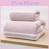 Coral Fleece Towel Set With Stripe Design For Couples Home Bath And Face Use