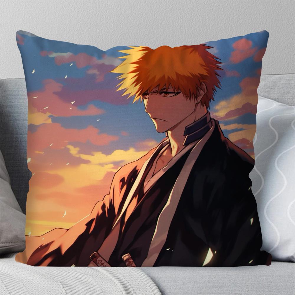 1Pc Kurosaki Ichigo Anime Bleach Pillow Case Square Pillow Bedroom Sofa Leisure Comfort Cushionliving Room Home Decoration 40X40