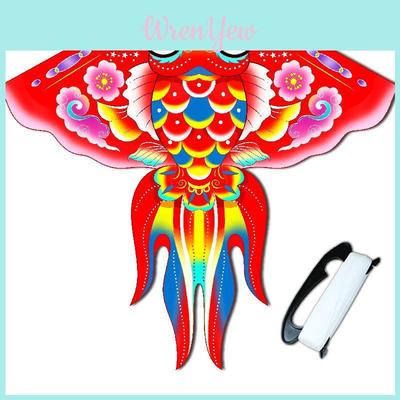 Traditional Triangular Polyester Goldfish Kite With Glass Fiber Frame For Outdoor Kids Play