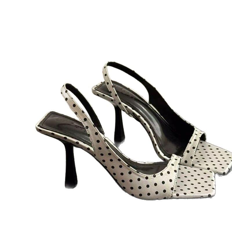 Round-toe Slip-on Open-toe Sandals, Women's Low-heeled High-heeled Shoes