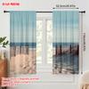 2pcs   Plane Printing Curtains Digital Printed Beach Versatile Durable Polyester (without Rod) Versatile All Use for Bedroom