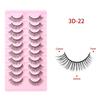Ten Pairs of 3D Synthetic Fiber False Eyelashes: Bold European and American Style with Thick, Curled Volume