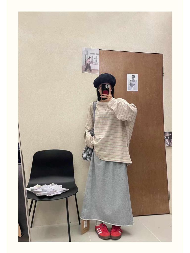 Da 7 Women's Spring Plus Size Korean Striped T-shirt