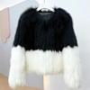 WTEMPO Women's Cropped Faux Fur Jacket Lapel Cardigan Winter Fluffy Faux Fur Coat Thicken Warm Winter Coat Down Parka