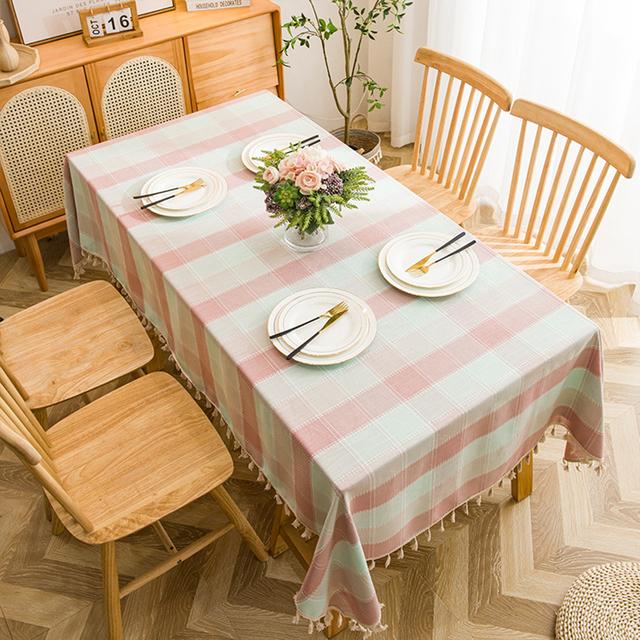 Table Cloth Plaid Waterproof Oil -Proof No -Wash Rectangular Tablecloths Wedding Elegant Table Clothes For Dining Table