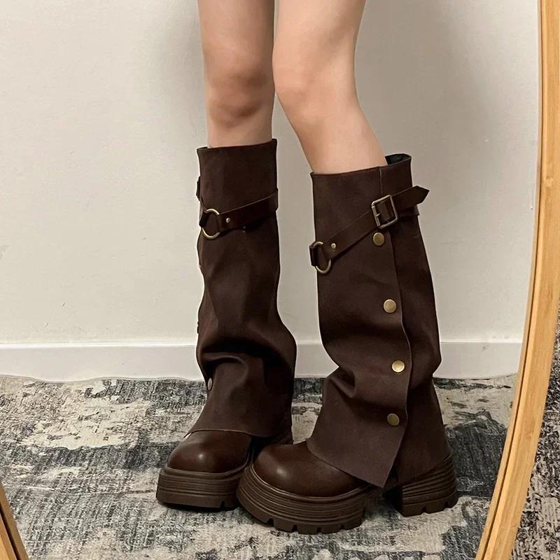 Fashion Winter Short Plush Women Knee High Boots Fashion Slip On Knight Long Booties Ladies Casaul Platform Heels Botas Mujer