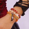 Gothic Halloween Pumpkin Crystal Beads Bracelet for Women Cartoon Cat Bat Ghost Elastic Chain Festival Party Wrist Jewelry Gift