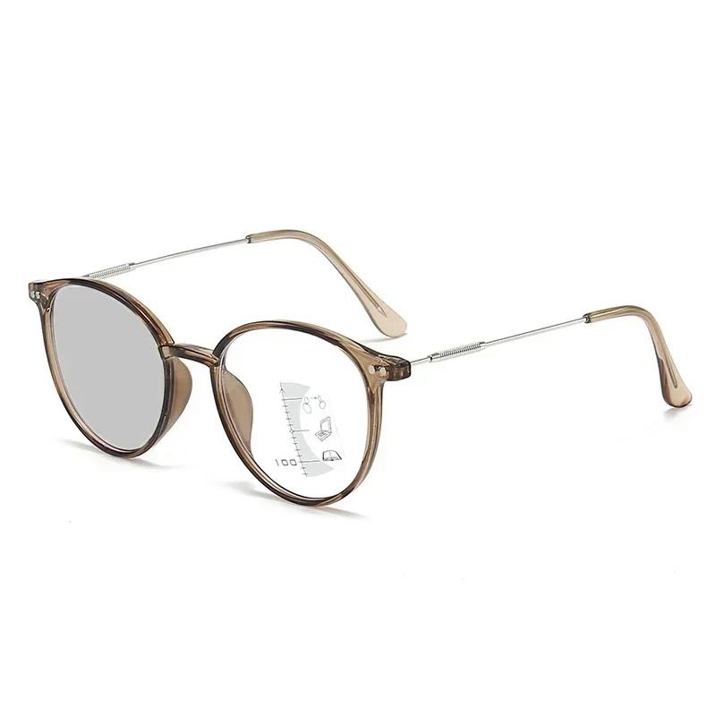 Classic Oval Photochromic Multifocal Reading Glasses Ultra Light Comfortable Advanced Eyeglasses For Women And Men 0 To +4.0