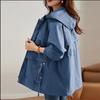Plus Size Women's Spring Mid-length Windbreaker Jacket Women's Spring and Autumn Models