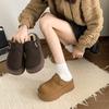 Suede Fluffy Slippers Women's Outer Wear 2025 New Winter Plush Thick-bottomed Bag Head Warm Half Slippers Fashion Trend