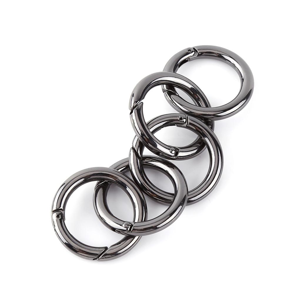 20 Pcs Black Round Carabiner Spring Snap Clips Round Keychain Buckle Carabiners Rings  Keychain Use