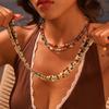 GEMCHIC Women's Vintage Boho Freshwater Pearl Natural Stone Beaded Stainless Steel Necklace