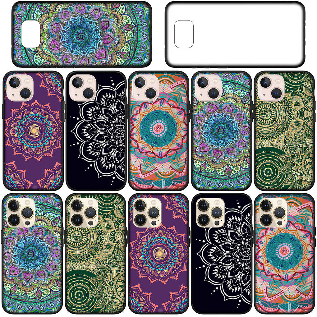 Dla iPhone 16 15 Xiaomi Redmi Note 14 13 12 11 Pro Max X 8 16e Samsung Galaxy S25 S24 S23 Moto OPPO Huawei Tekstura Kwiatu Paisley Mandala Etui Kwiatowe