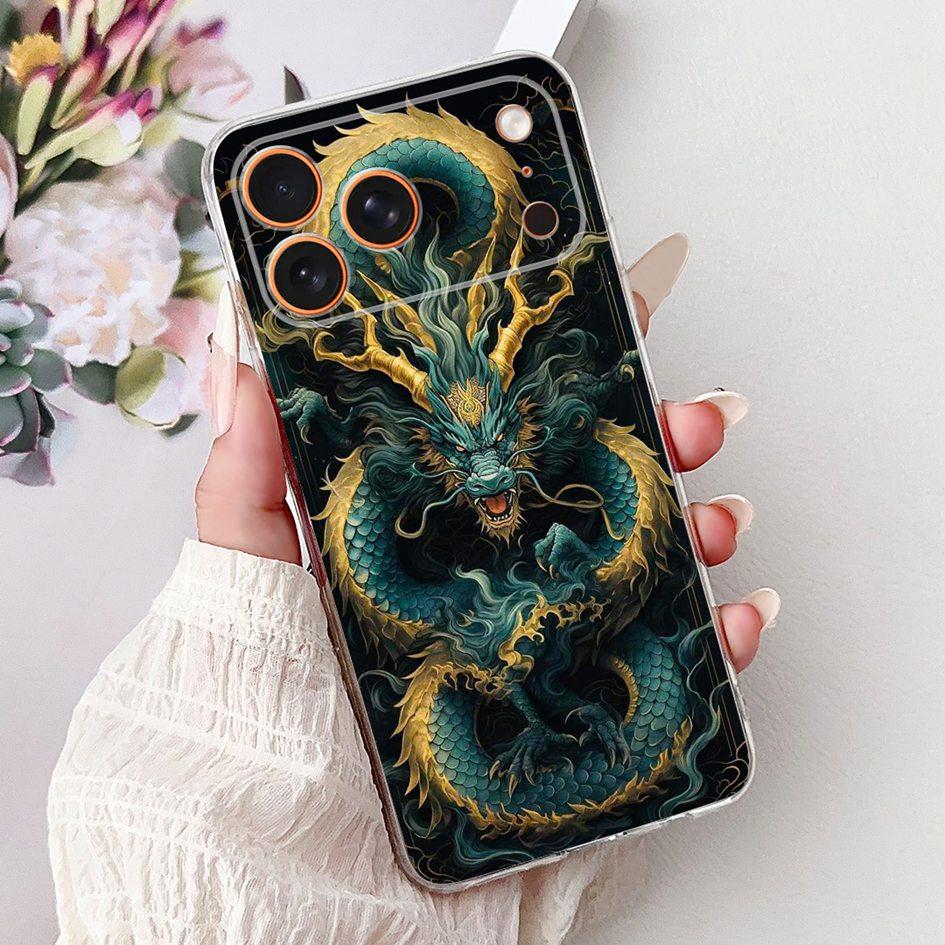 Für iPhone 17 Pro Max Hülle Coole Drachen Löwen Katze Cartoon Weiches Silikon Handy Rückseite auf iPhone 17 Pro iPhone17 17Pro Schutz