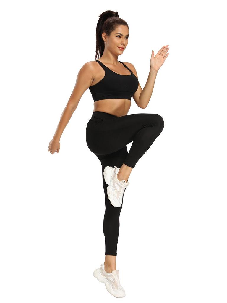 European & American Athletic Yoga Leggings with Pockets - High-Waisted, Hip-Lifting, Ideal for Fitness & Running.