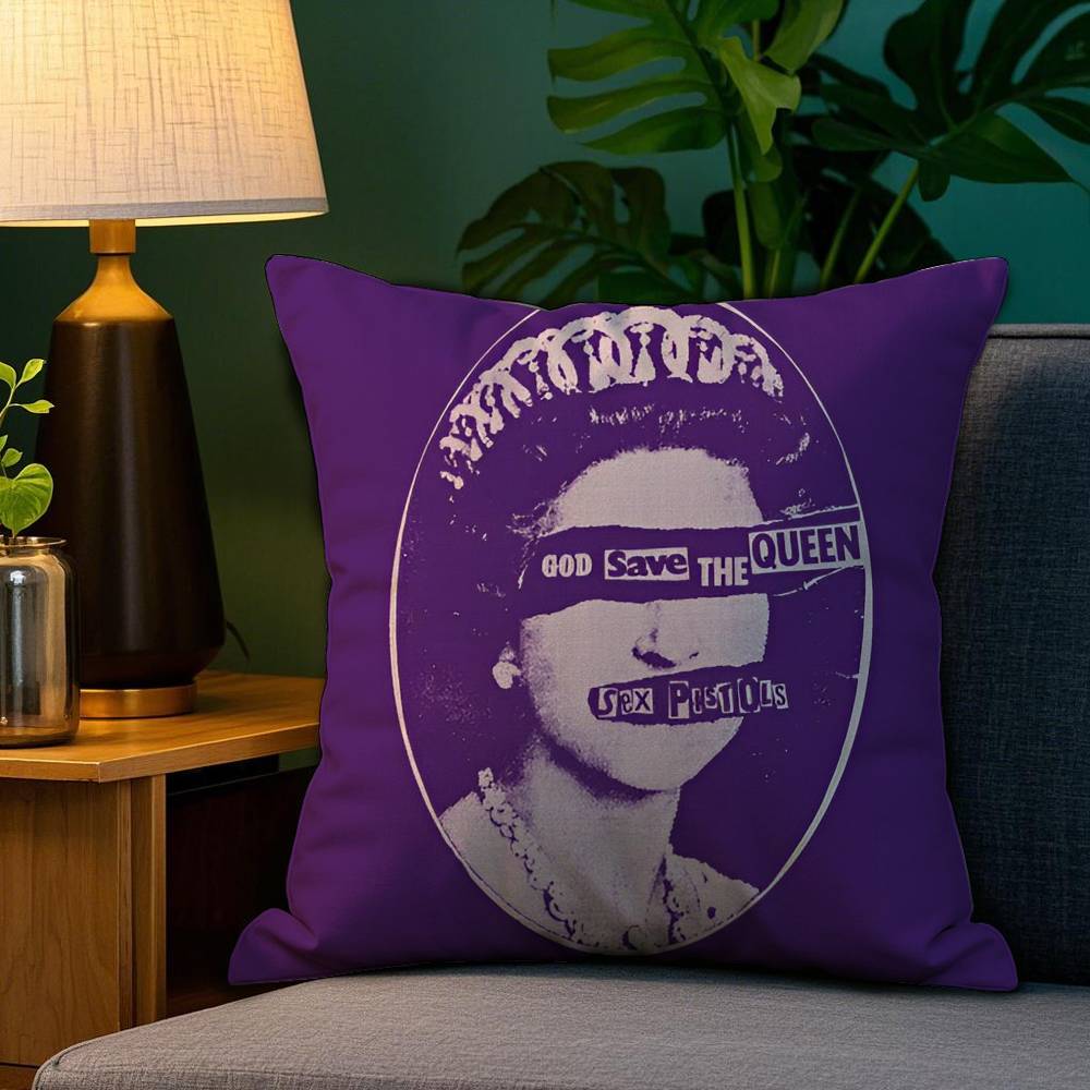 Brand S-Save the Queen Pillow Case Plush Fabric Soft Double Sided Print Home Sofa High Quality Cushion Cover Throw