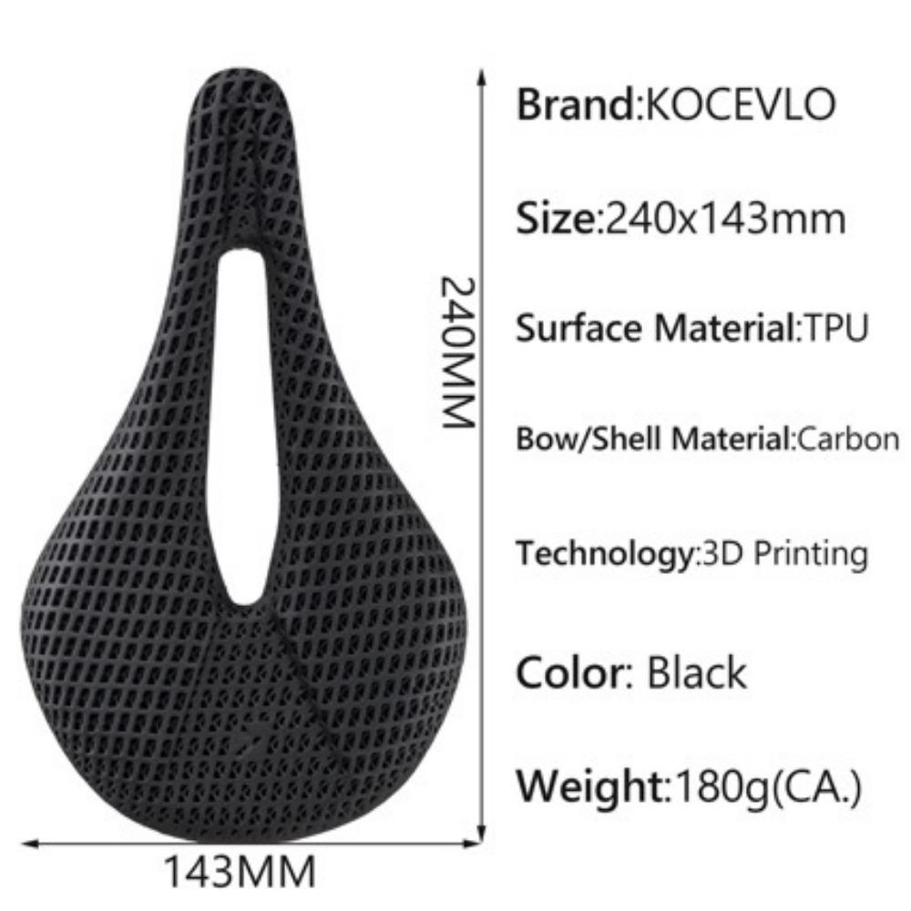 Ultra-light 3D Printed Seat Cushion Road Bike Mountain Bike Seat Cycling Racing Car Saddle Short Nose Hollow