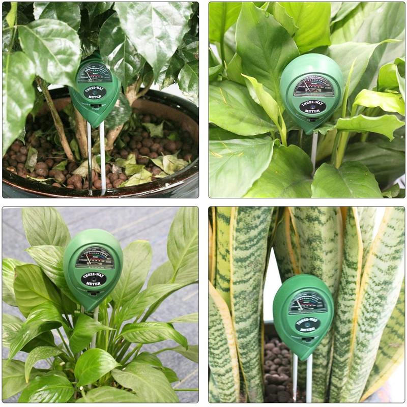 3-in-1 Handheld Soil Meter for Light, Moisture, and pH with Dual Probes