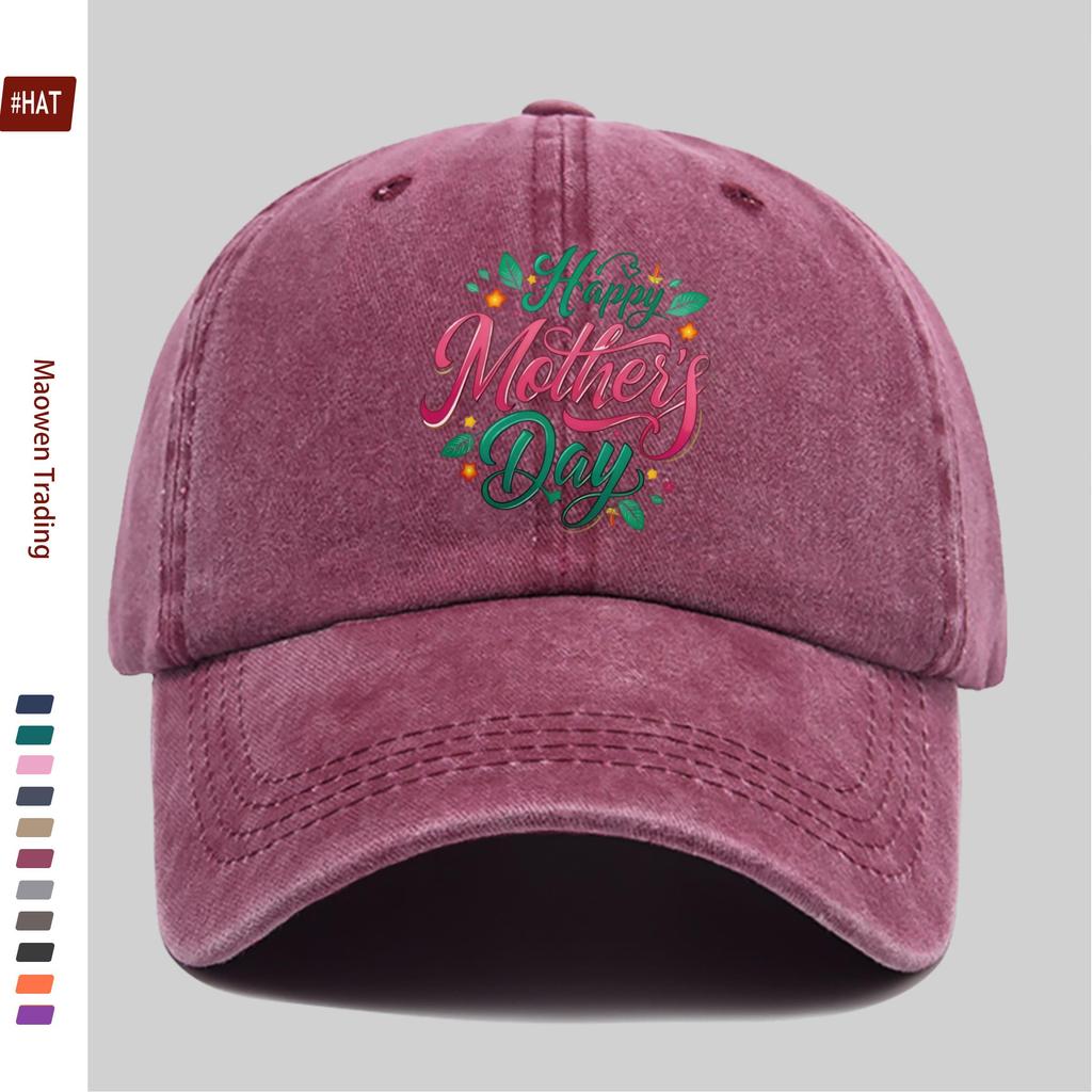 pc pcs Happy Mothers Day Letter Print Baseball Cap for Women Men Adjustable Trucker Hat with Washed Buckle Strap Vintage