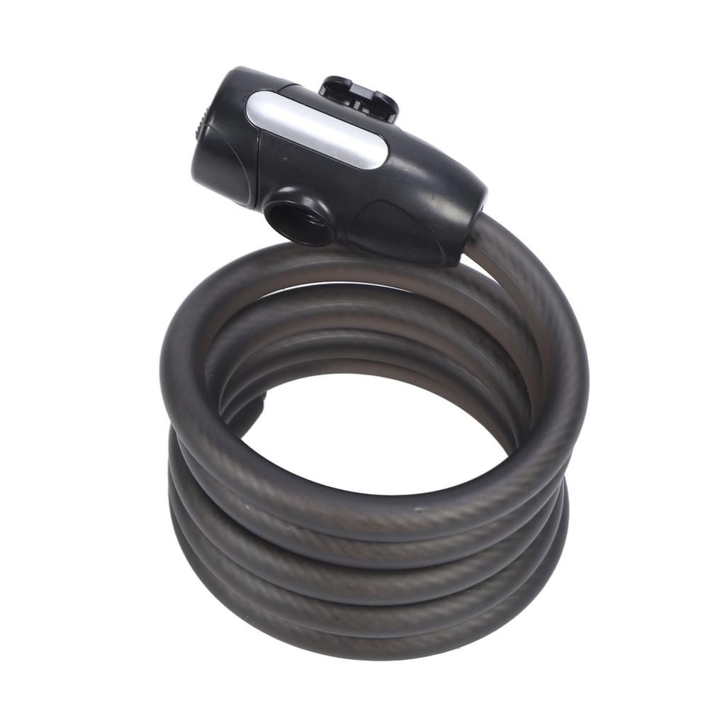 Bike Lock Cable 4.9ft Long Matte Black 2 Keys PVC Thick Steel Rope Coiled Cable Lock with Mounting