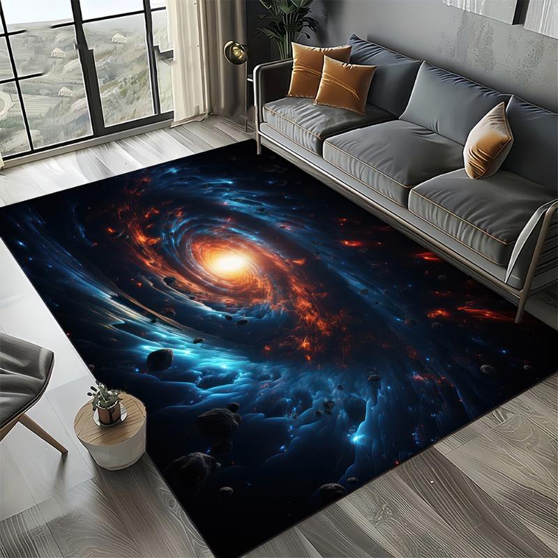 Cosmic Nebula Star Black Hole Galaxy Carpet Rugs Living Room Decor Carpets Home Bedroom Non-slip Area Floor Mat Entrance Doormat