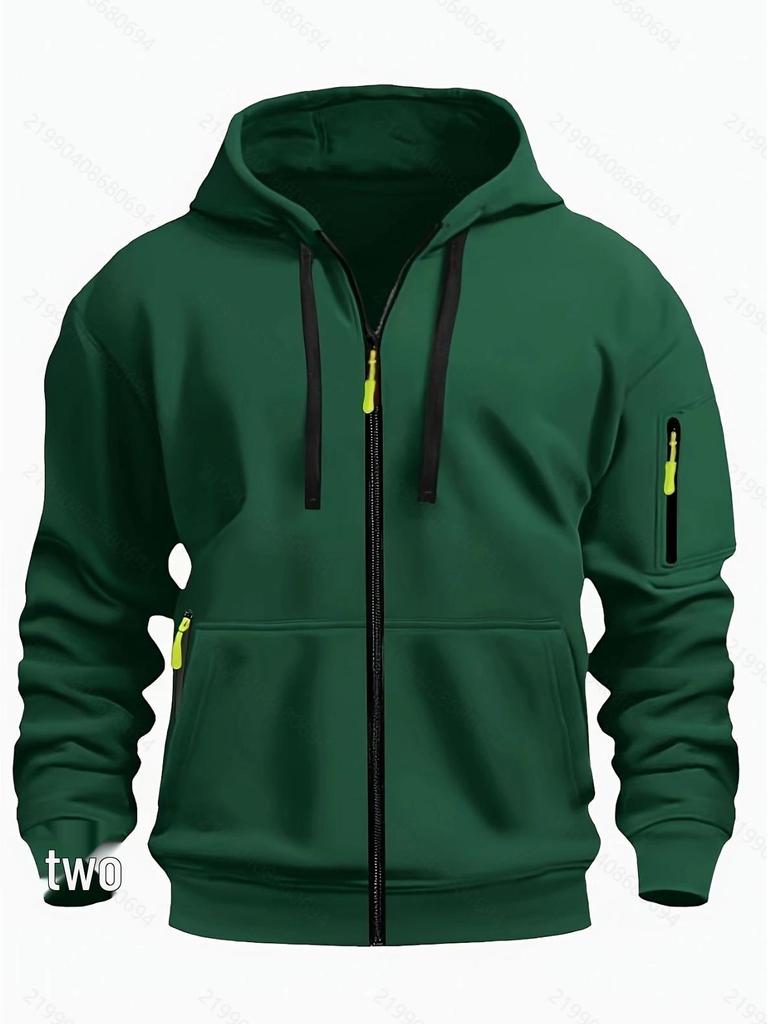 Pánská jarní a podzimní mikina s kapucí a zipem - Mikina s kapucí & Ležérní bunda