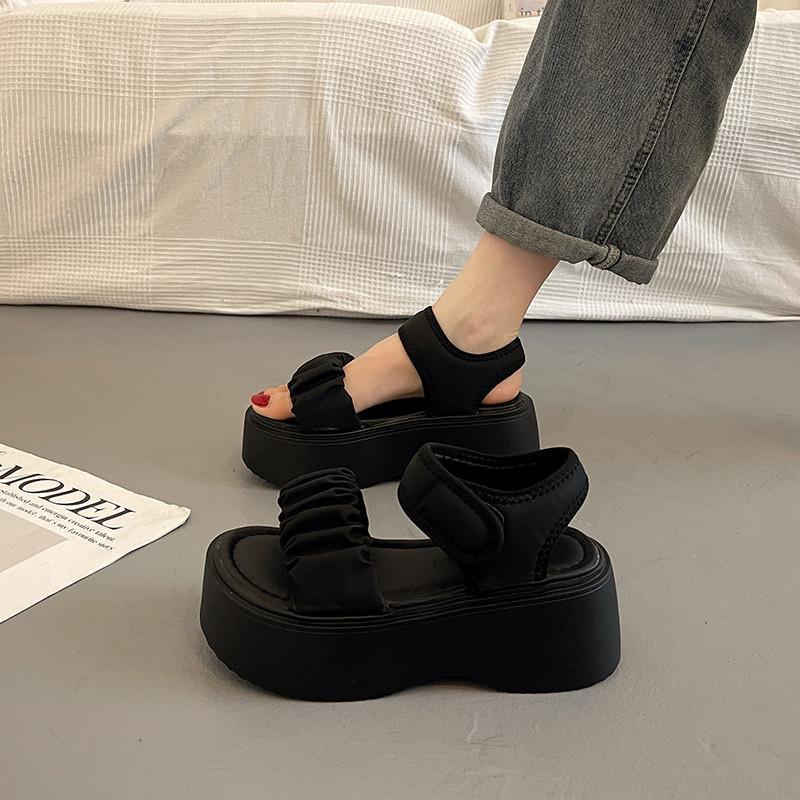 

With skirt platform sandals women s summer wear high-end new temperament versatile wedge shoes 40 чорний