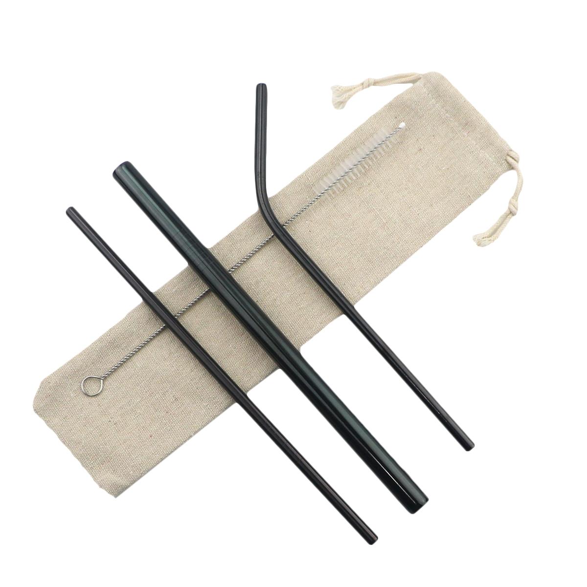 

5 шт. Красная Радуга, экологически чистые многоразовые соломинки, набор из нержавеющей стали 304, металлические соломинки, набор соломинок для коктейлей, с сумкой для кисточек чёрный